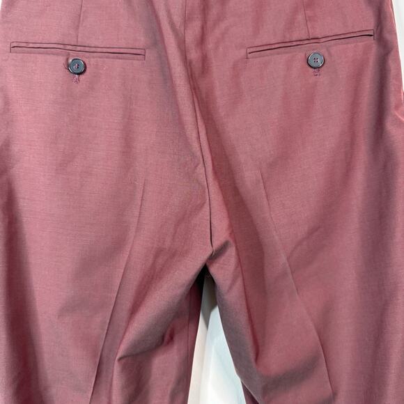 Isabel Marant Noah Trousers Burgundy Wool High Rise Tapered Leg Size 4 Classic - Picture 8 of 11